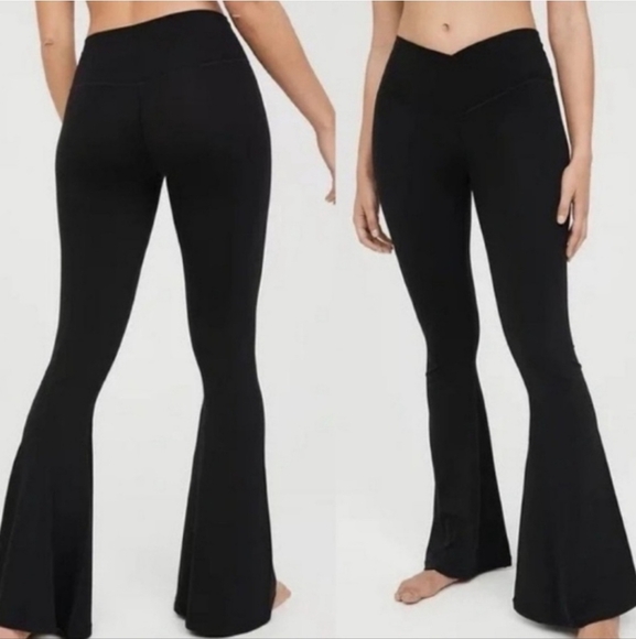 aerie Pants - Aerie Offline Real Me High Waisted Crossover Wide Leg Leggings Size Large
